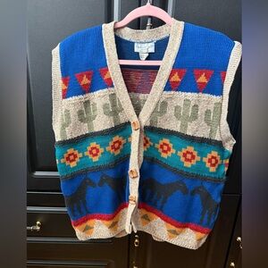 Colorful Southwestern Knit Vest